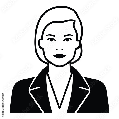 Wallpaper Mural Business Woman In A Suit Flat Icon Isolated On White Background Torontodigital.ca