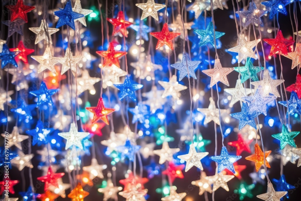 Fototapeta premium soft bokeh stars created with christmas lights