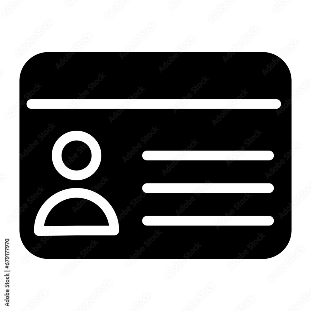 id card glyph id card glyph