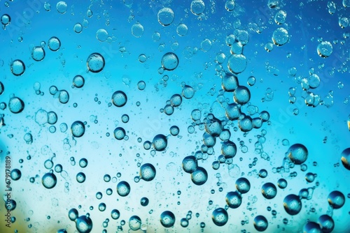 bubbles on blue-tinted glass cleaner