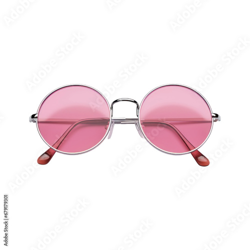 Pink sunglasses. Isolated on transparent background.