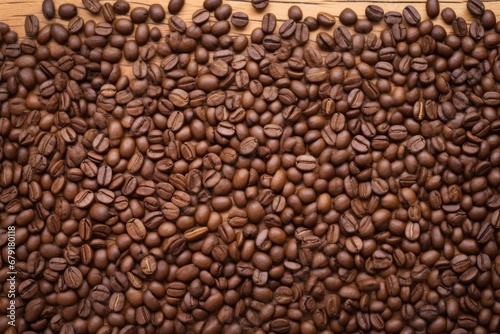 overhead shot of medium roasted coffee beans