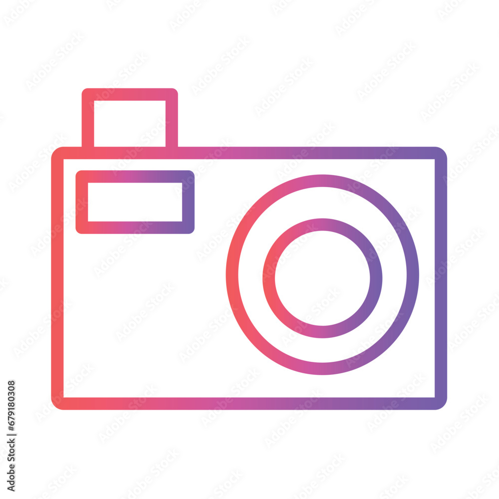 Pocket Photo Camera Gradient Outline Icon Pocket Photo Camera Gradient Outline Icon