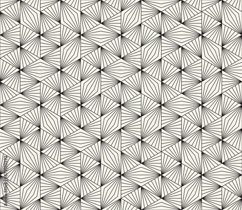 Vector seamless pattern. Repeating geometric elements. Stylish monochrome background design.