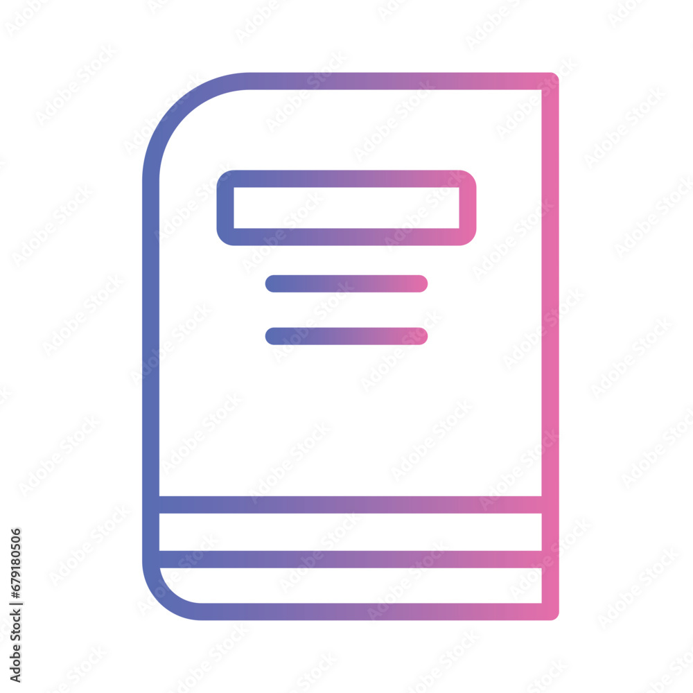 Book Reading Multimedia Gradient Outline Icon Book Reading Multimedia Gradient Outline Icon