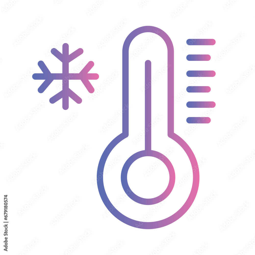 Cold Forecast Measure Gradient Outline Icon Cold Forecast Measure Gradient Outline Icon