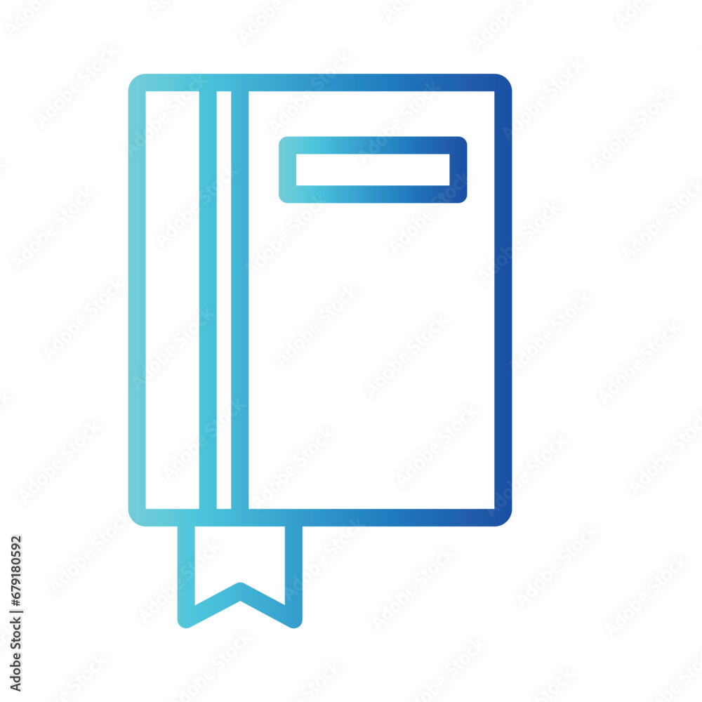 Diary Notebook Reading Gradient Outline Icon Diary Notebook Reading Gradient Outline Icon