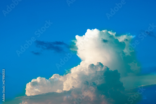 Fluffy Majesty of a White Cloud in a Blue Summer Sky"