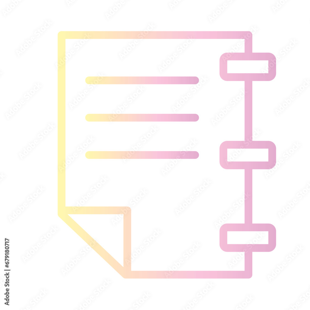 Note Book Diary Gradient Outline Icon Note Book Diary Gradient Outline Icon