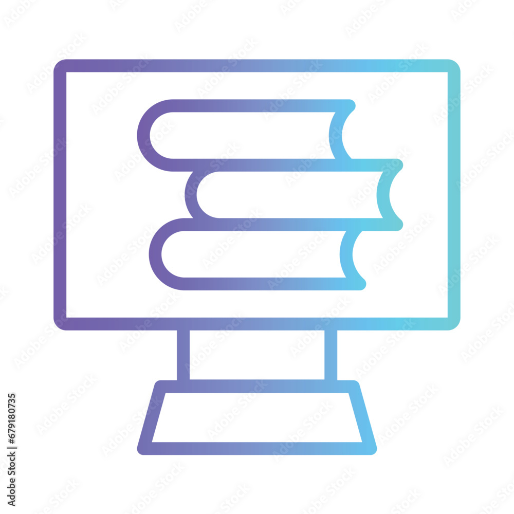 Online Library Books Gradient Outline Icon Online Library Books Gradient Outline Icon