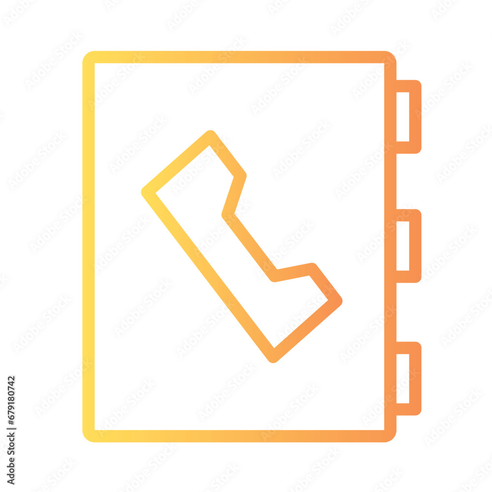 Phone Book Directory Gradient Outline Icon Phone Book Directory Gradient Outline Icon