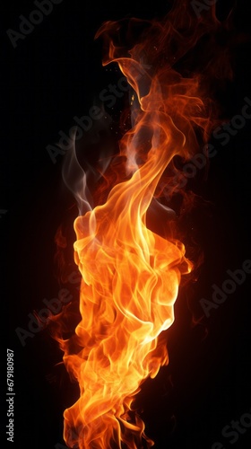 Isolated fire flame on black background © BraveSpirit
