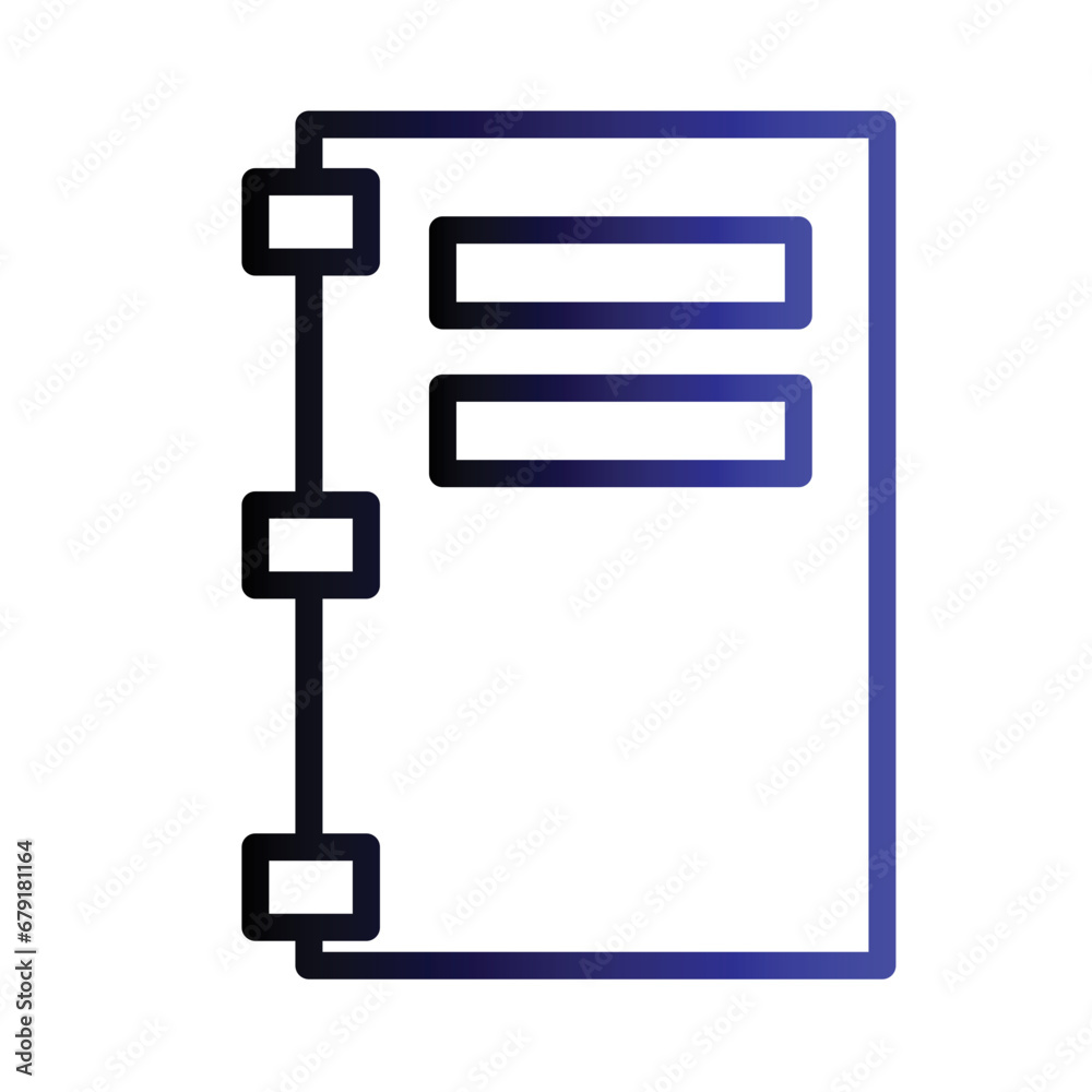 Book Document Notes Gradient Outline Icon