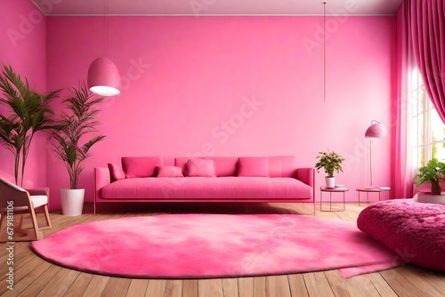Pink interior room naturaly HD glow