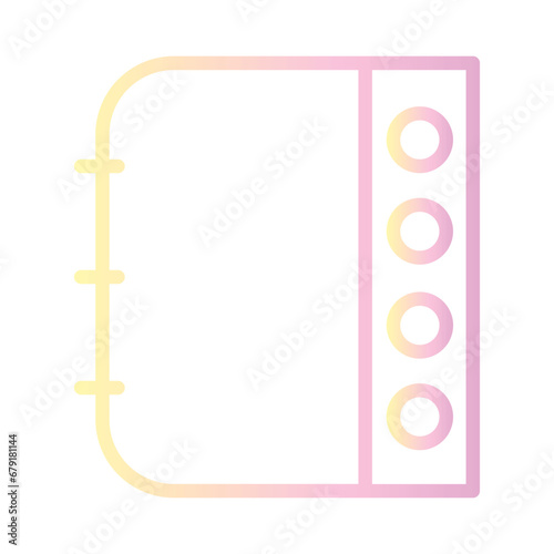 Book Document Note Gradient Outline Icon