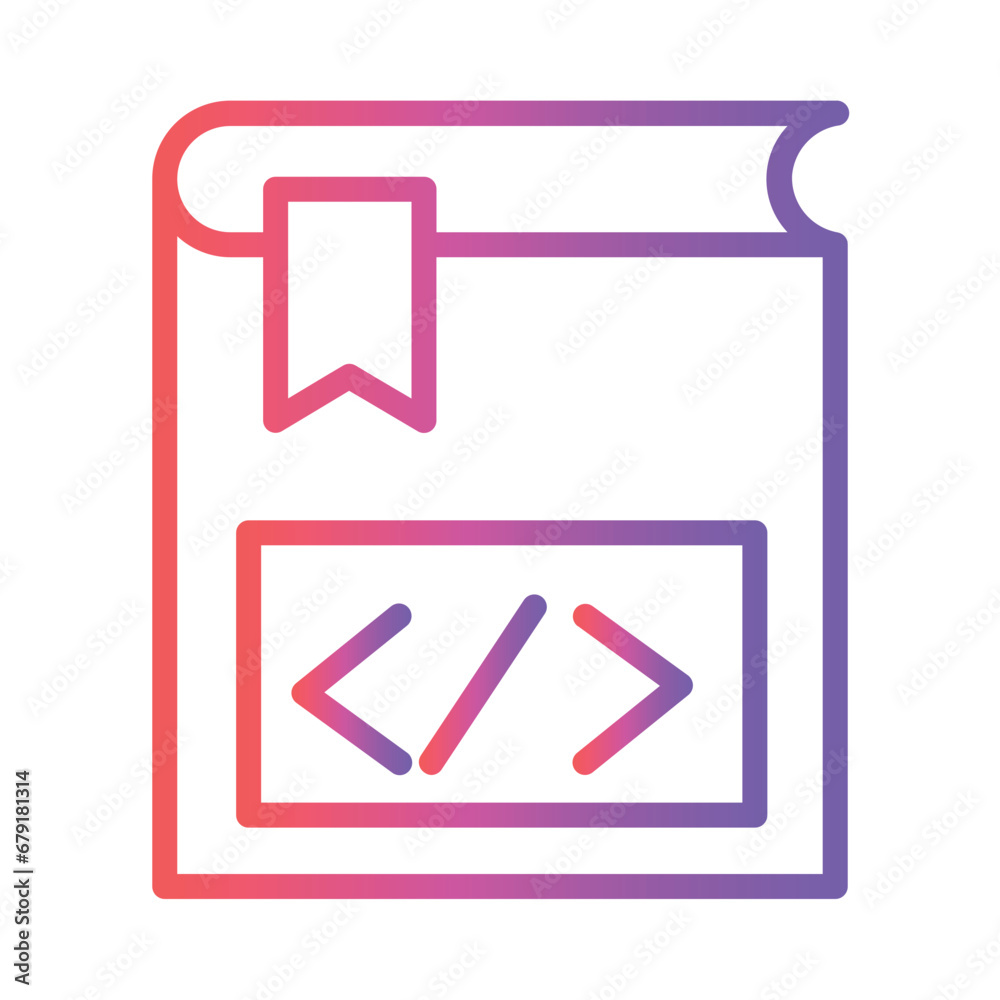 Book Manual Tutorial Gradient Outline Icon Book Manual Tutorial Gradient Outline Icon
