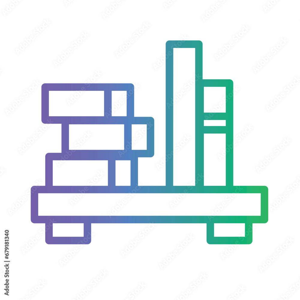 Furniture Interior Shelf Gradient Outline Icon Furniture Interior Shelf Gradient Outline Icon