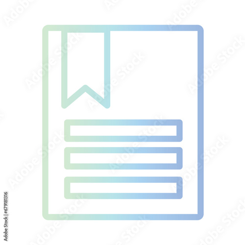 Favourite Marker Page Gradient Outline Icon