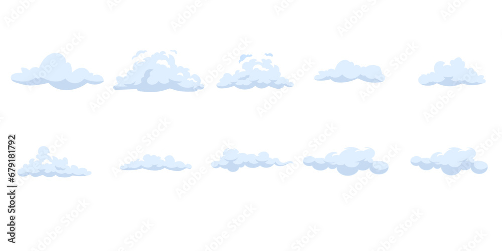 flat cloud illustration - obrazy, fototapety, plakaty 