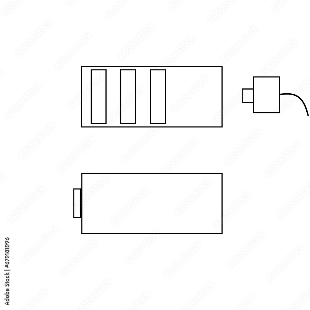 battery contour , charging, on a white background battery contour , charging, on a white background