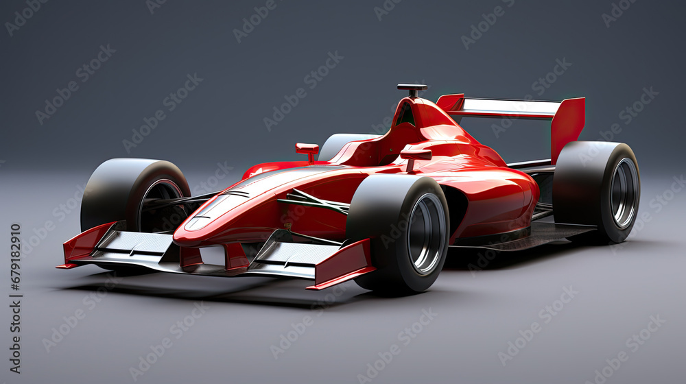 red racing car on the road, Red formula car