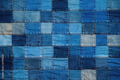 denim fabric patch stitched on denim