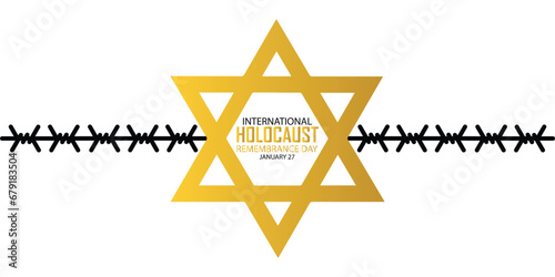 International Holocaust Remembrance Day vector. Star of David . January 27. Important day