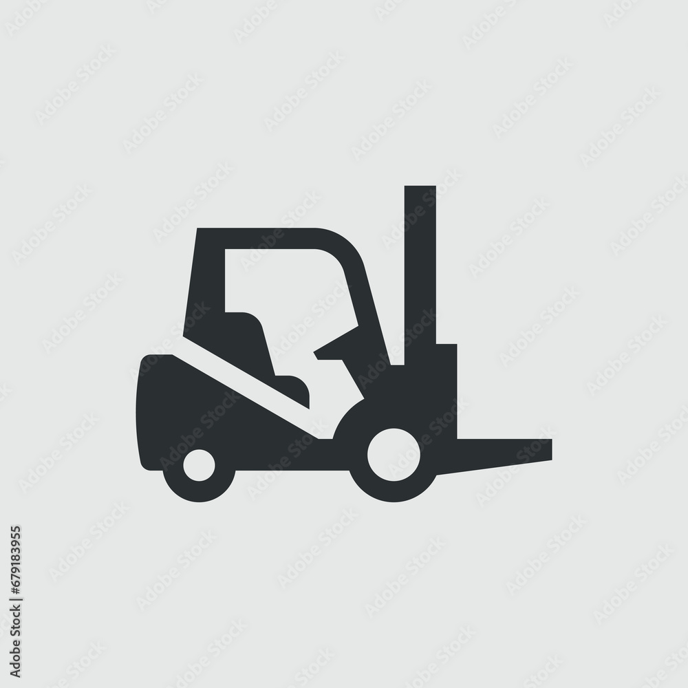 Forklift truck. Simple vector icon