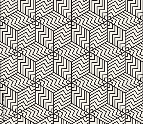 Vector seamless pattern. Repeating geometric elements. Stylish monochrome background design.