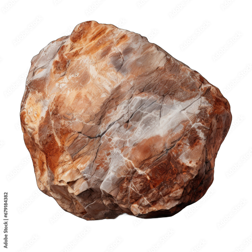 Breccia boulder isolated on transparent background Breccia boulder isolated on transparent background