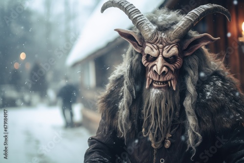 Fototapete Krampus, Christmas devil folklore character