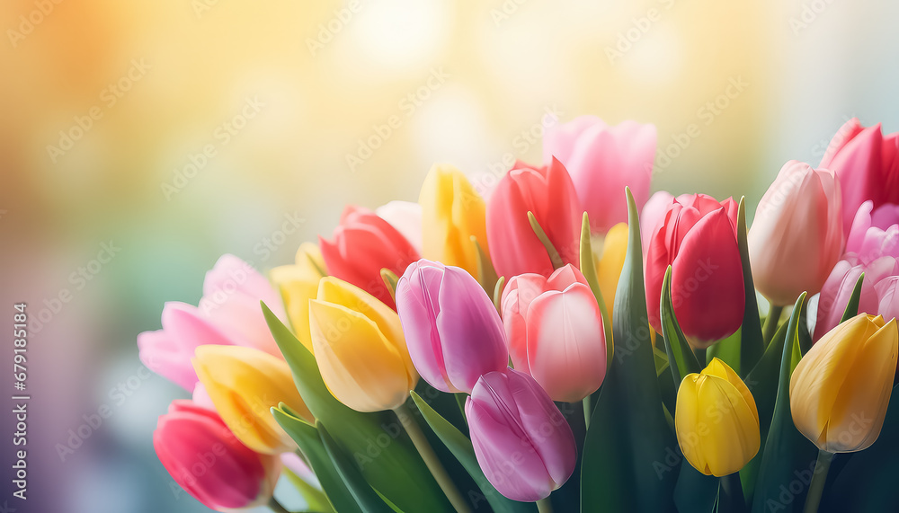 Bouquet of Dutch tulips, easter concept