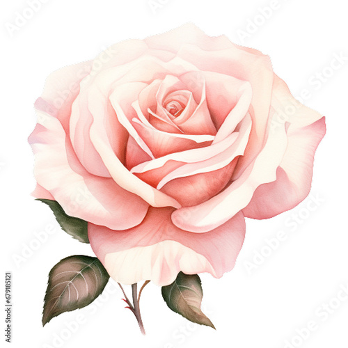 Painted Petals Watercolor Blush Rose Clipart, Watercolor floral border, blush pink roses clipart, dusty pink wedding clip art, watercolor flowers clipart, Dusty Rose Floral Clipart , generative ai