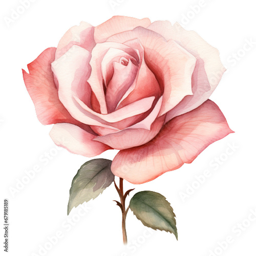 Painted Petals Watercolor Blush Rose Clipart, Watercolor floral border, blush pink roses clipart, dusty pink wedding clip art, watercolor flowers clipart, Dusty Rose Floral Clipart , generative ai