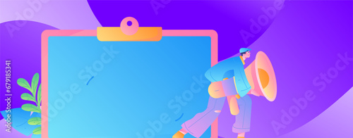 Wallpaper Mural Notification announcement vector creative flat hand drawn illustration
 Torontodigital.ca