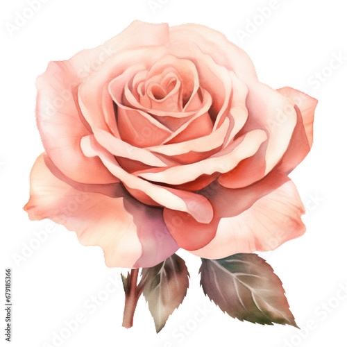 Painted Petals Watercolor Blush Rose Clipart, Watercolor floral border, blush pink roses clipart, dusty pink wedding clip art, watercolor flowers clipart, Dusty Rose Floral Clipart , generative ai