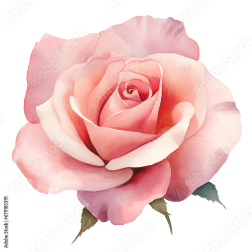 Painted Petals Watercolor Blush Rose Clipart, Watercolor floral border, blush pink roses clipart, dusty pink wedding clip art, watercolor flowers clipart, Dusty Rose Floral Clipart , generative ai