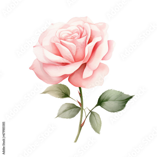 Painted Petals Watercolor Blush Rose Clipart, Watercolor floral border, blush pink roses clipart, dusty pink wedding clip art, watercolor flowers clipart, Dusty Rose Floral Clipart , generative ai