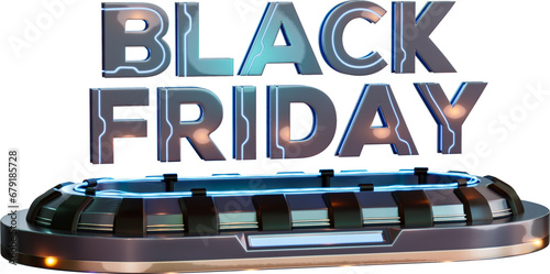 Black Friday Sale Banner 3d Render Cutout