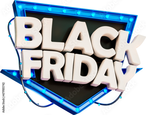 Black Friday Sale Banner 3d Render Cutout