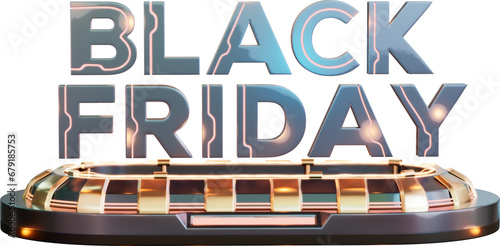 Black Friday Sale Banner 3d Render Cutout