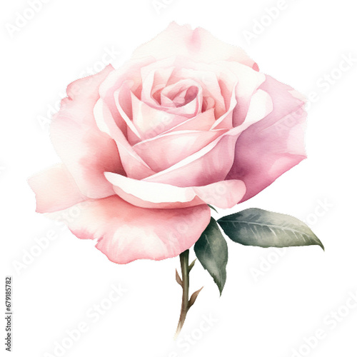 Painted Petals Watercolor Blush Rose Clipart, Watercolor floral border, blush pink roses clipart, dusty pink wedding clip art, watercolor flowers clipart, Dusty Rose Floral Clipart , generative ai
