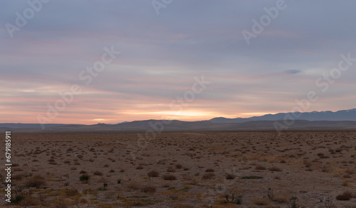 Panoramic view of namib desert at amazing sunrise - Namib desert, Namibia