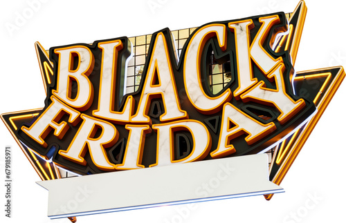 Black Friday Sale Banner 3d Render Cutout