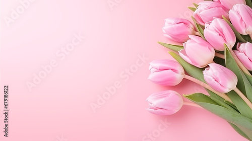 pink tulips on pink background #679186122