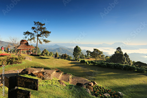 Huai Nam Dang National Park, The Spectacular sea of mist in Chiang Mai, Thailand photo