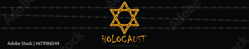 International Holocaust Remembrance Day vector. Star of David . January 27. Important day