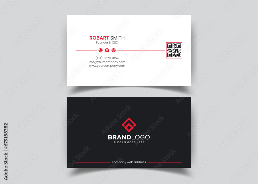 Modern Double-sided Business Card Template. Flat Design Vector Stationery Design, Colorful Card Modern Double-sided Business Card Template. Flat Design Vector Stationery Design, Colorful Card