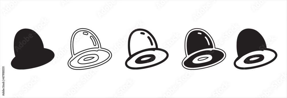 Set of Hats Silhouette Vector Set of Hats Silhouette Vector