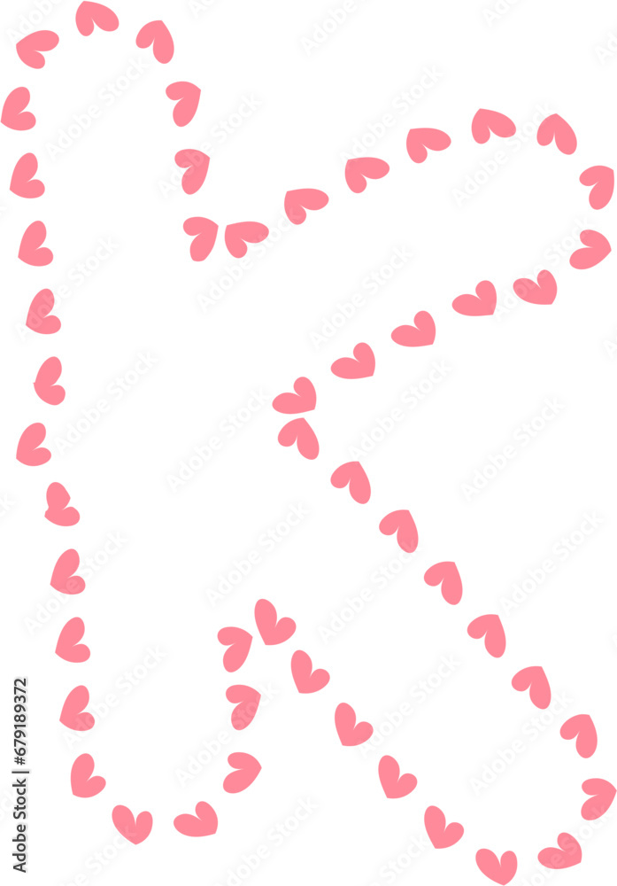 K Alphabet pink heart frame, Valentine